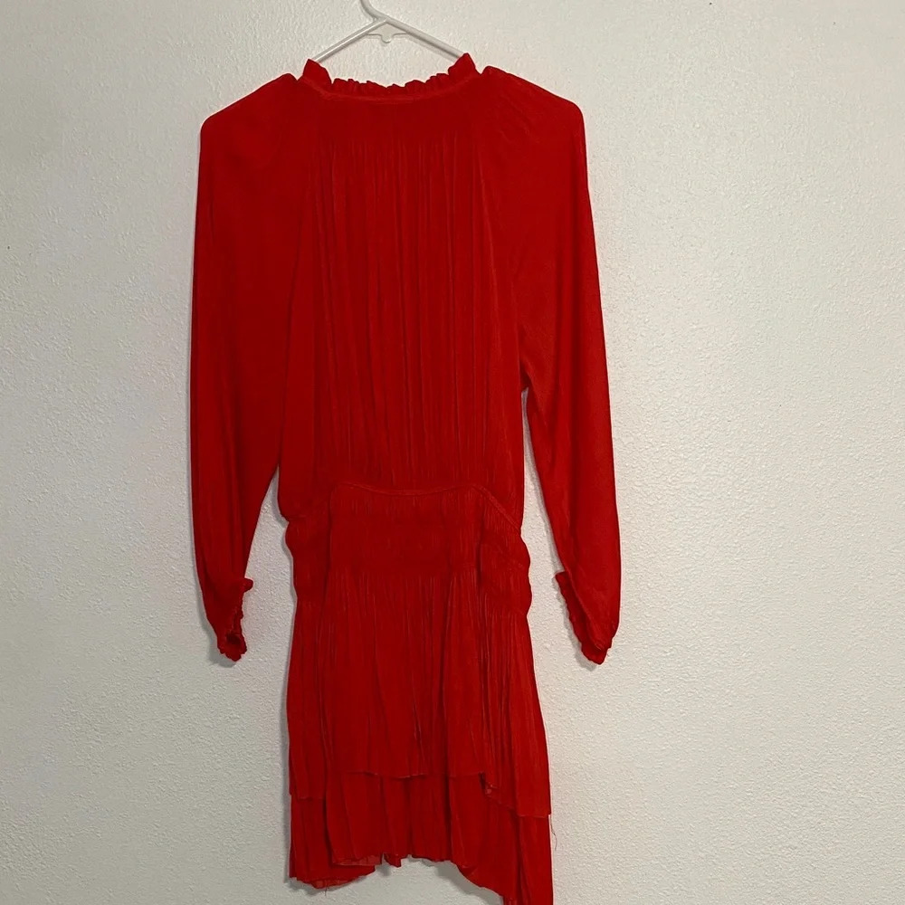 Chic Red Mini Dress with Tiered Skirt - Picture 5 of 15